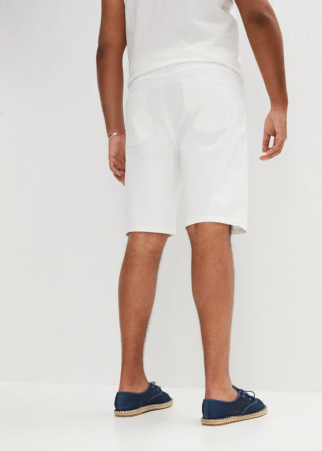 Bermudas elásticas vaqueras, classic fit Azul