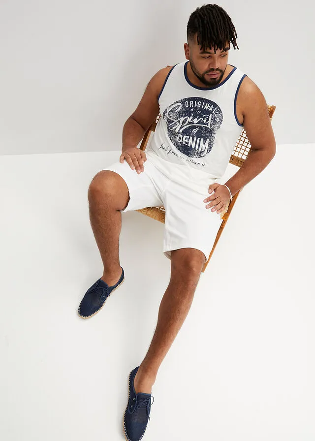 Bermudas elásticas vaqueras, classic fit Azul
