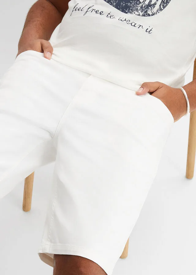Bermudas elásticas vaqueras, classic fit Azul