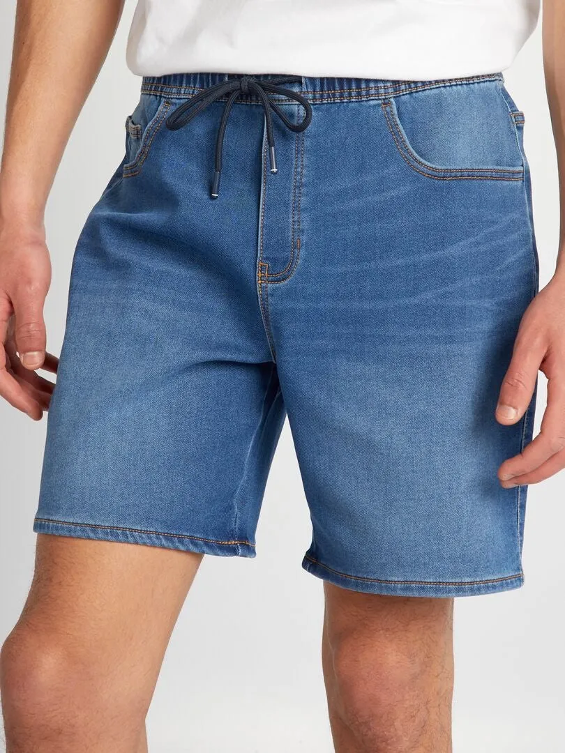BERMUDAS VAQUERAS CON CINTURA ELáSTICA  AZUL
