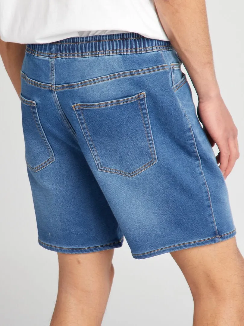 BERMUDAS VAQUERAS CON CINTURA ELáSTICA  AZUL