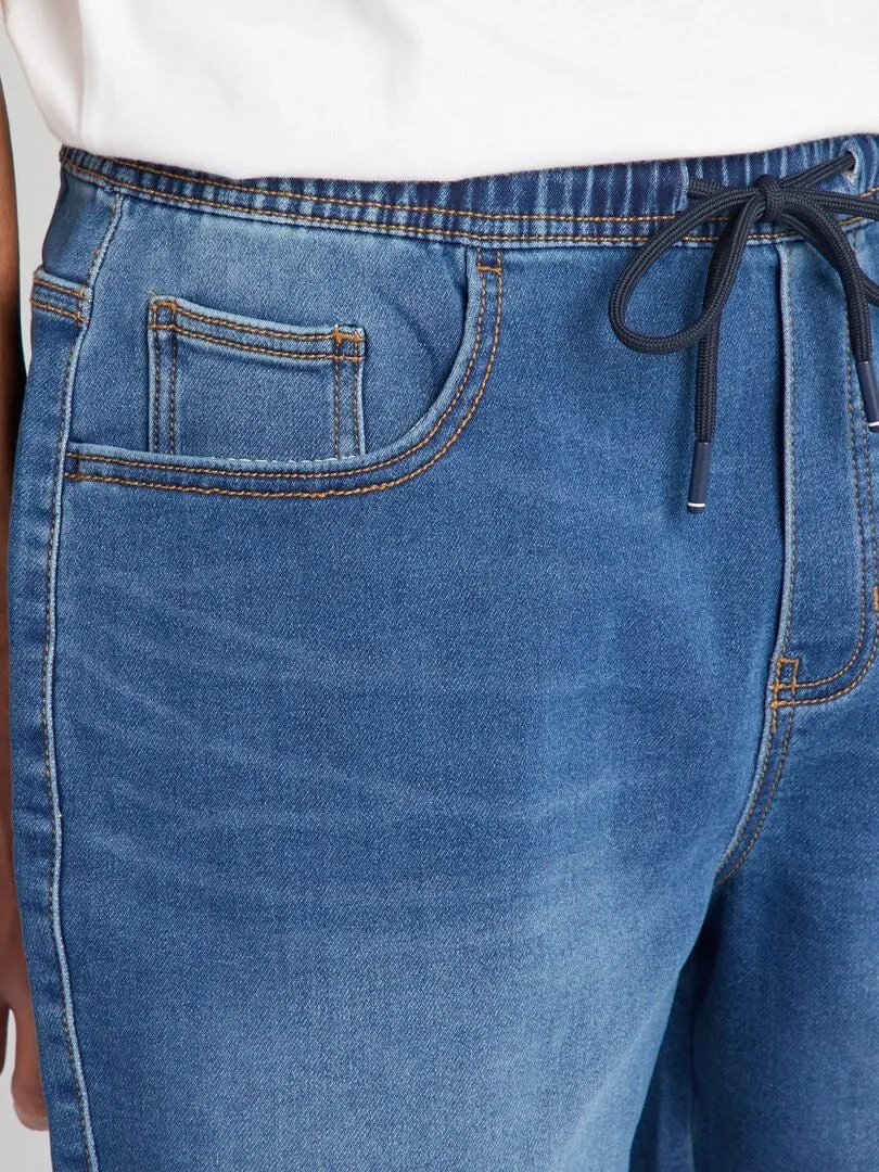 BERMUDAS VAQUERAS CON CINTURA ELáSTICA  AZUL