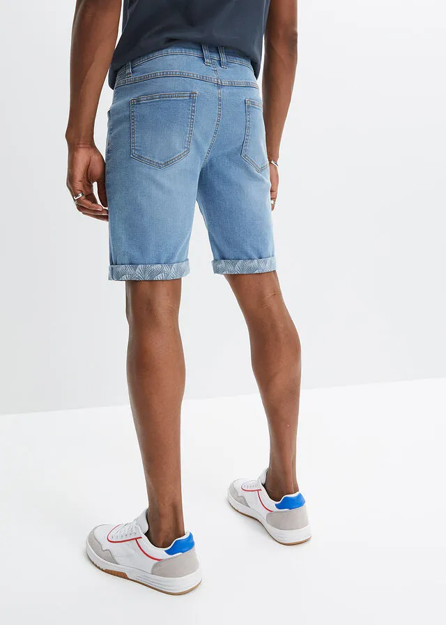 Bermudas vaqueras elásticas de corte regular Denim claro