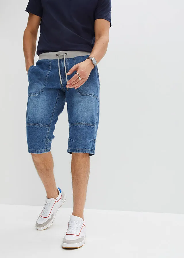 Bermudas vaqueras largas de corte holgado Denim