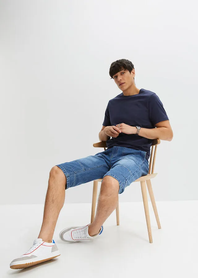 Bermudas vaqueras largas de corte holgado Denim