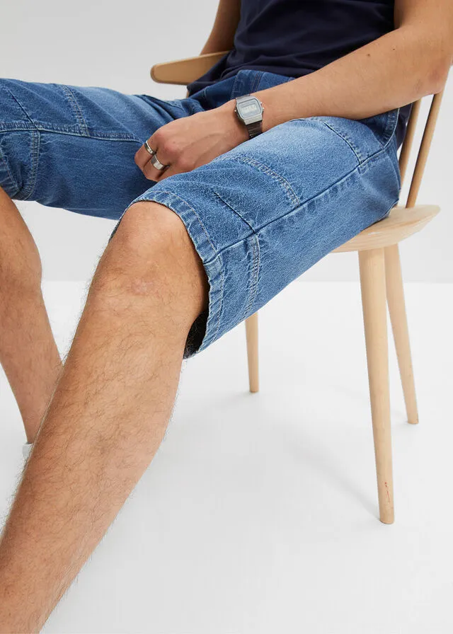 Bermudas vaqueras largas de corte holgado Denim