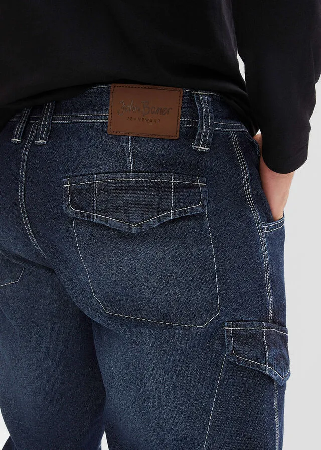Bermudas vaqueras largas, loose fit Azul oscuro denim