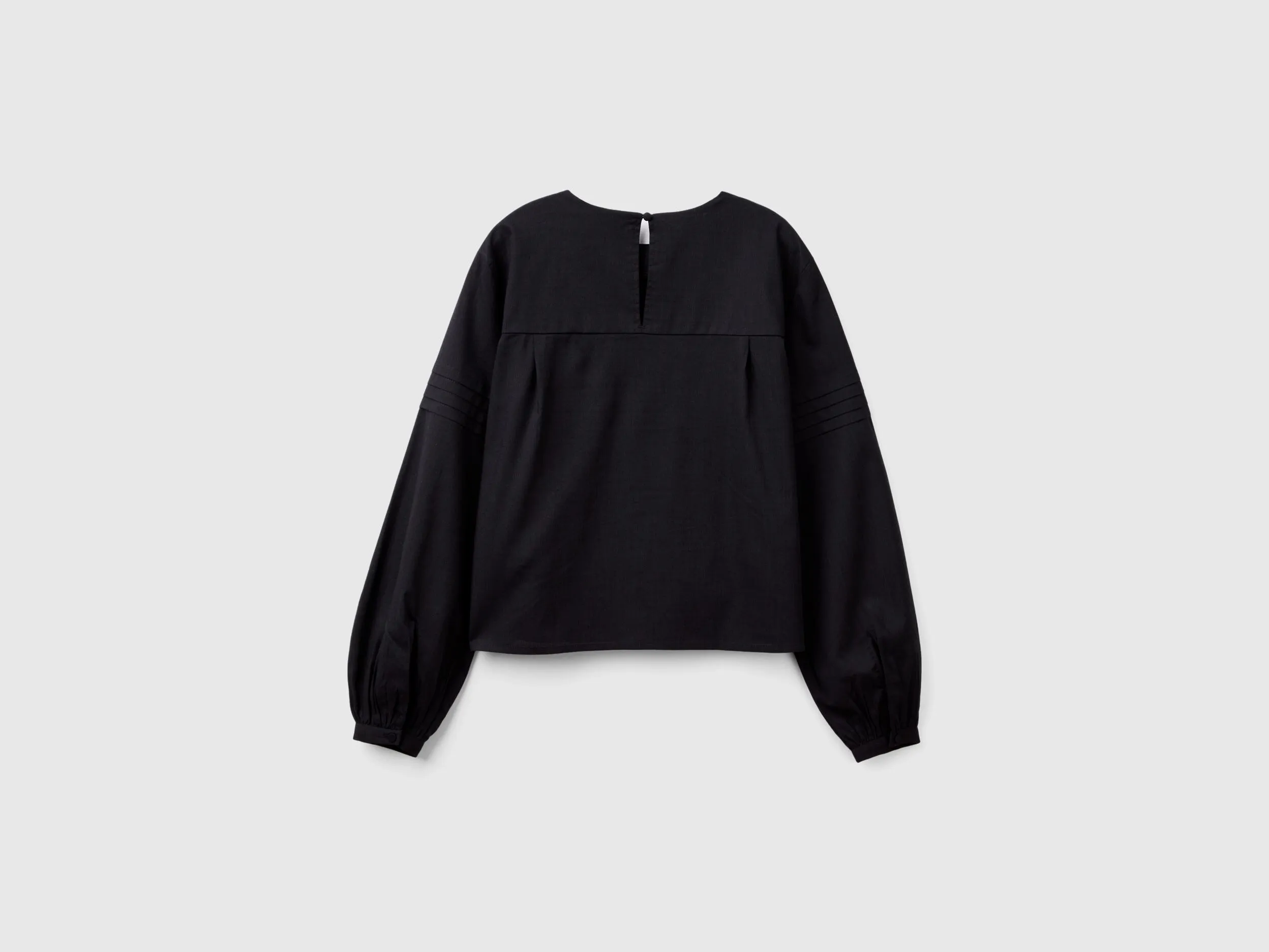 Blusa de pliegues de viscosa mixta