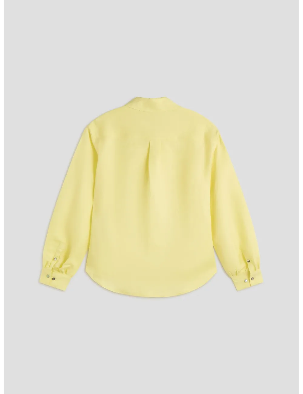BLUSA EN MEZCLA DE LINO CON MANGAS VOLUMINOSAS
