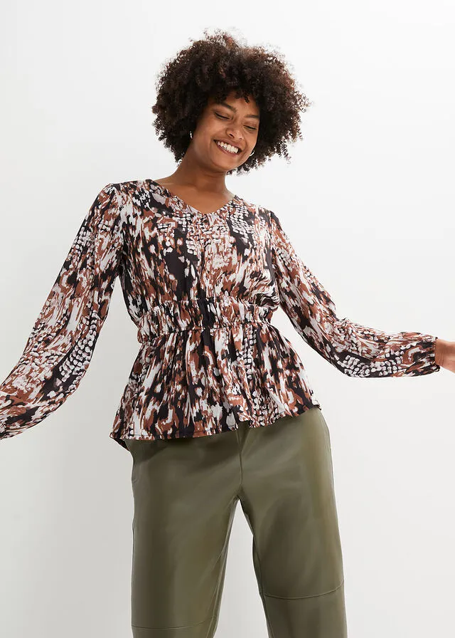 Blusa Marrón estampado