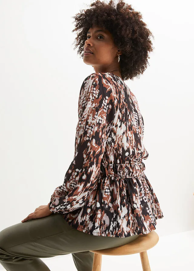 Blusa Marrón estampado