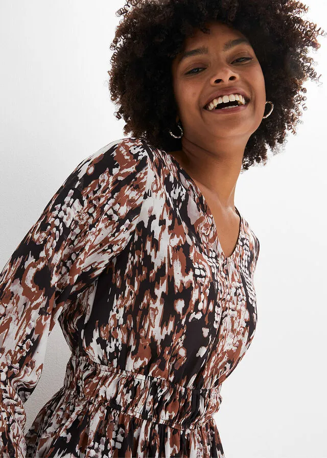 Blusa Marrón estampado