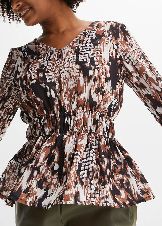 Blusa Marrón estampado