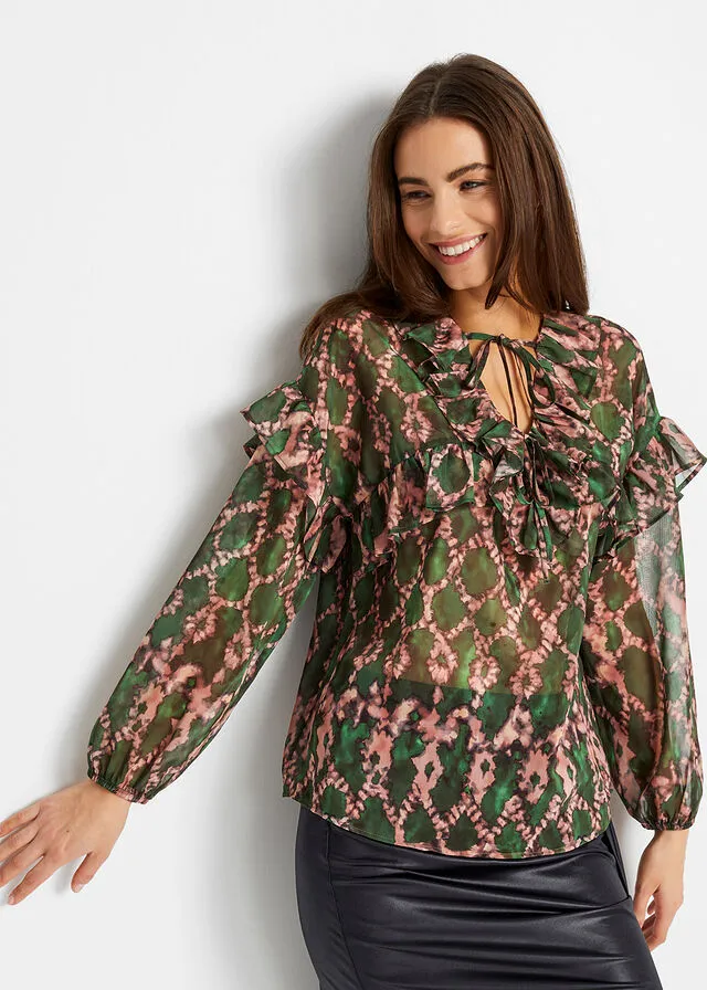 Blusa Verde estampado