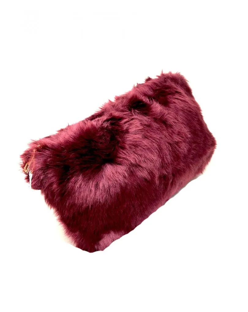 BOLSOS MUJER BANDOLERA GRANATE DE PELO ACCESORIOS ONLINE Y MADRID