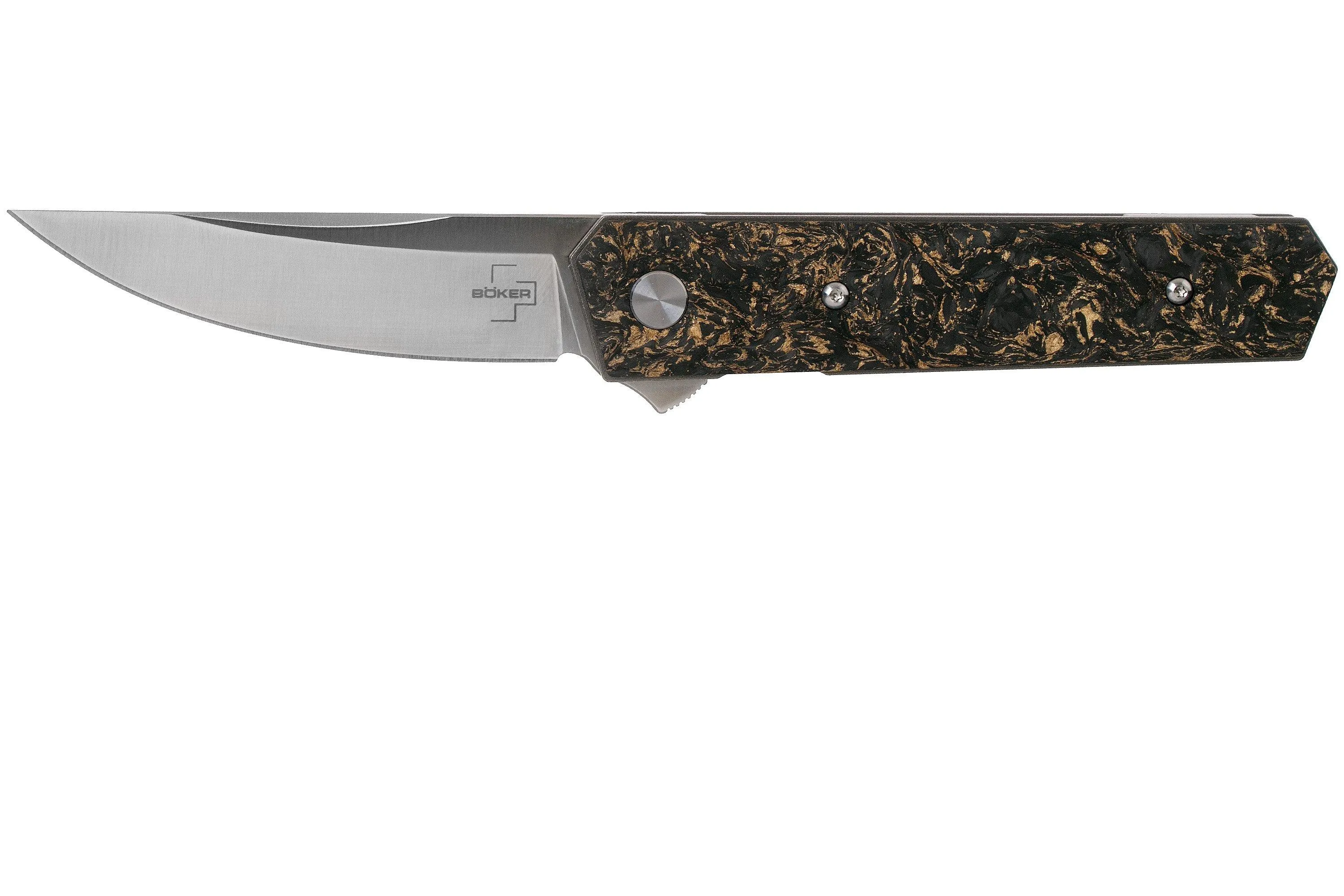 Böker Plus Kwaiken Compact Flipper Copper Marble Carbon Fibre 01BO196 Limited Edition navaja, diseño Lucas Burnley