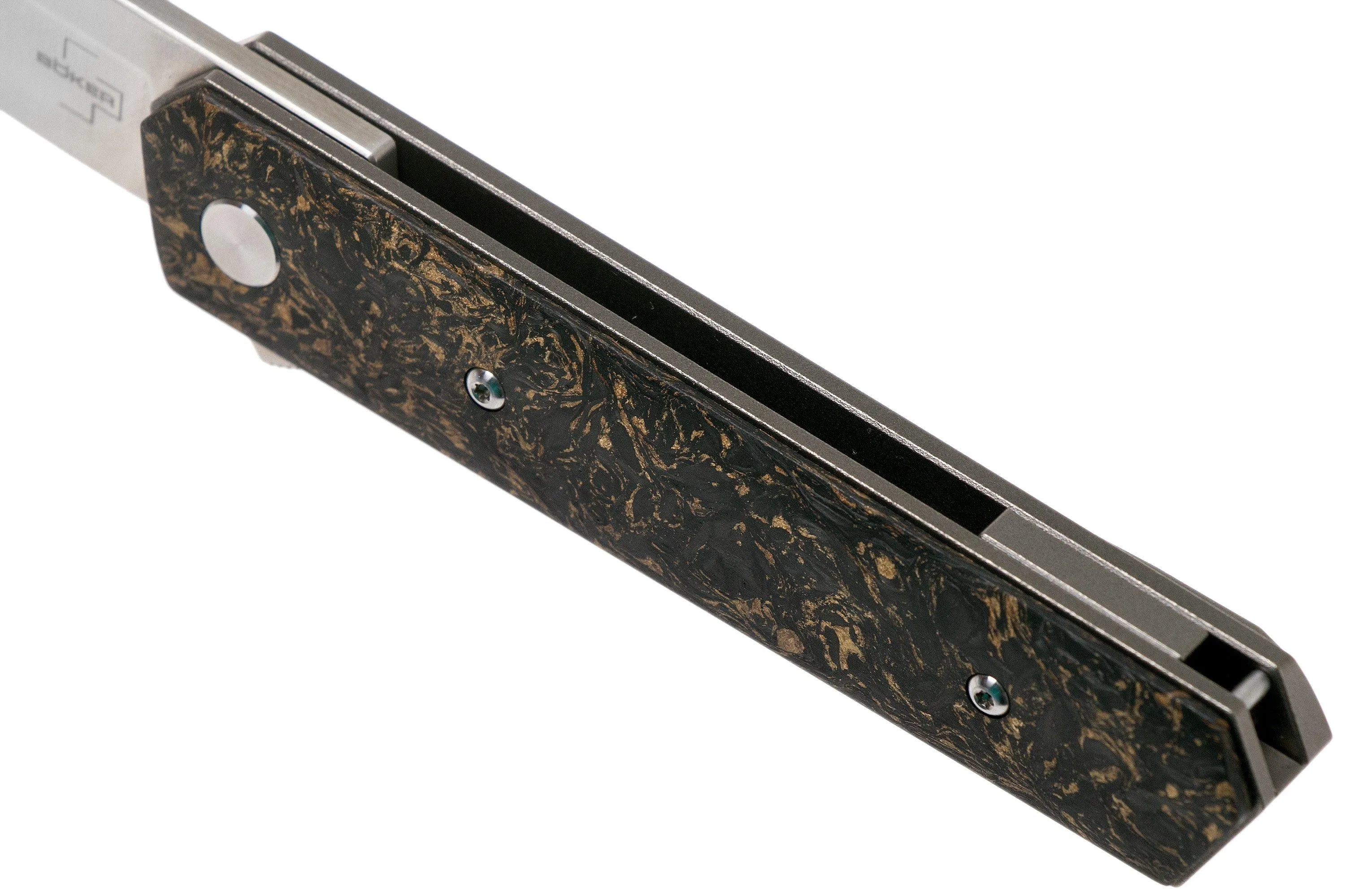 Böker Plus Kwaiken Compact Flipper Copper Marble Carbon Fibre 01BO196 Limited Edition navaja, diseño Lucas Burnley