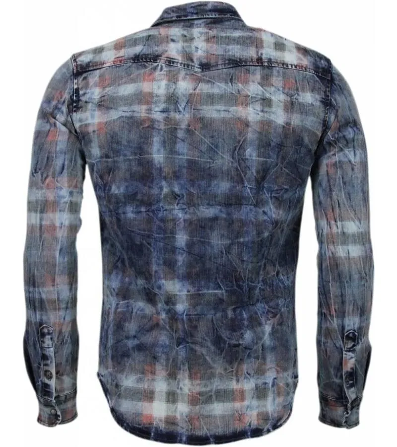 CAMISAS VAQUERAS – SLIMFIT MANGA LARGA CABALLERO  COLOR PRINT  AZUL
