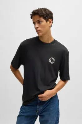 Camiseta de punto de algodón con logos