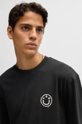 Camiseta de punto de algodón con logos