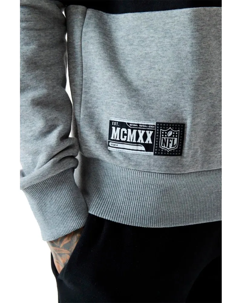 Camiseta new era negra raiders contrast panel hoddie lasrai