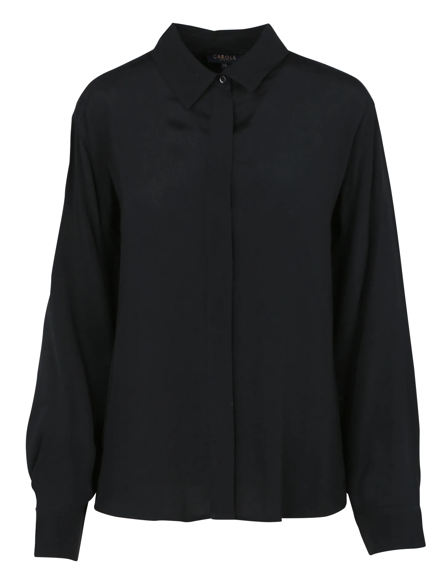 CAROLL CABY2  CAMISA EVASé CON CUELLO CLáSICO EN NEGRO