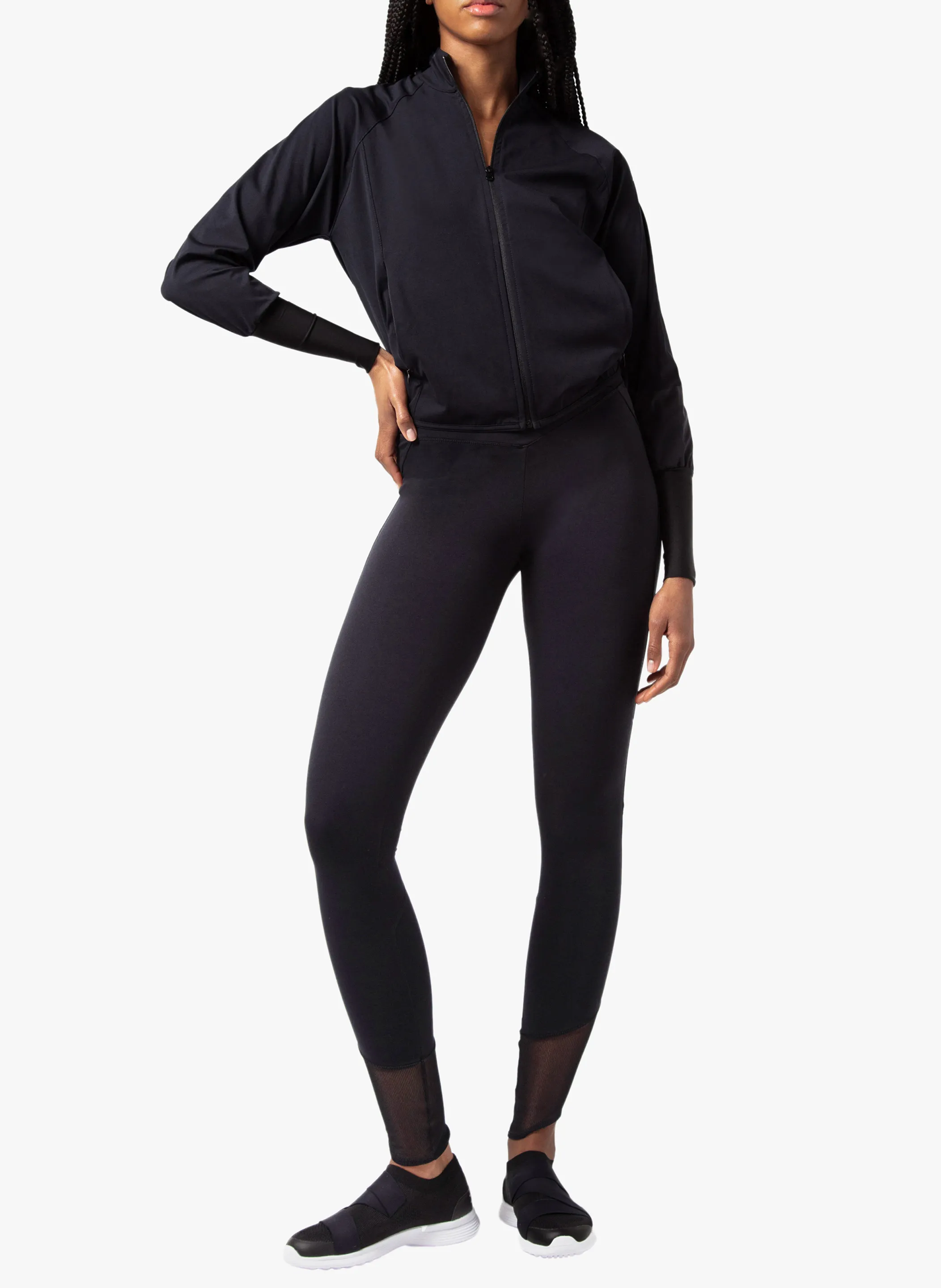 Chaqueta deportiva recta en negro