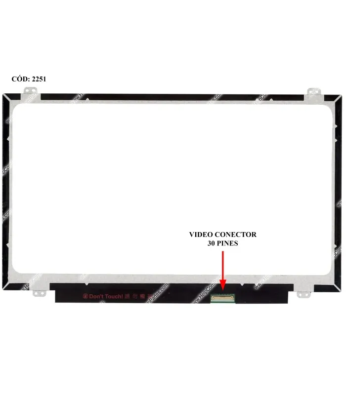 DISPLAY 14.0" 30PIN WLED SLIM WXGA HD (1366X768) MATTE 60HZ EDP VC.D PCBA FLAT SEG. U/D BRACKET/ L23210001