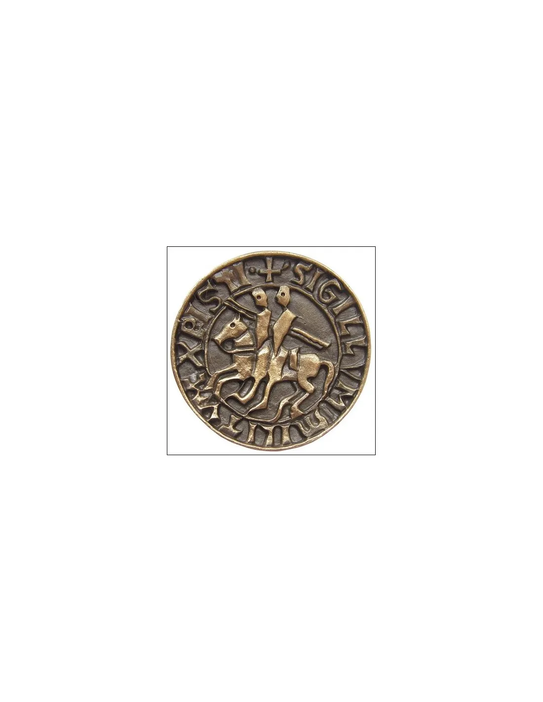 Imán sello templario, acabado bronce