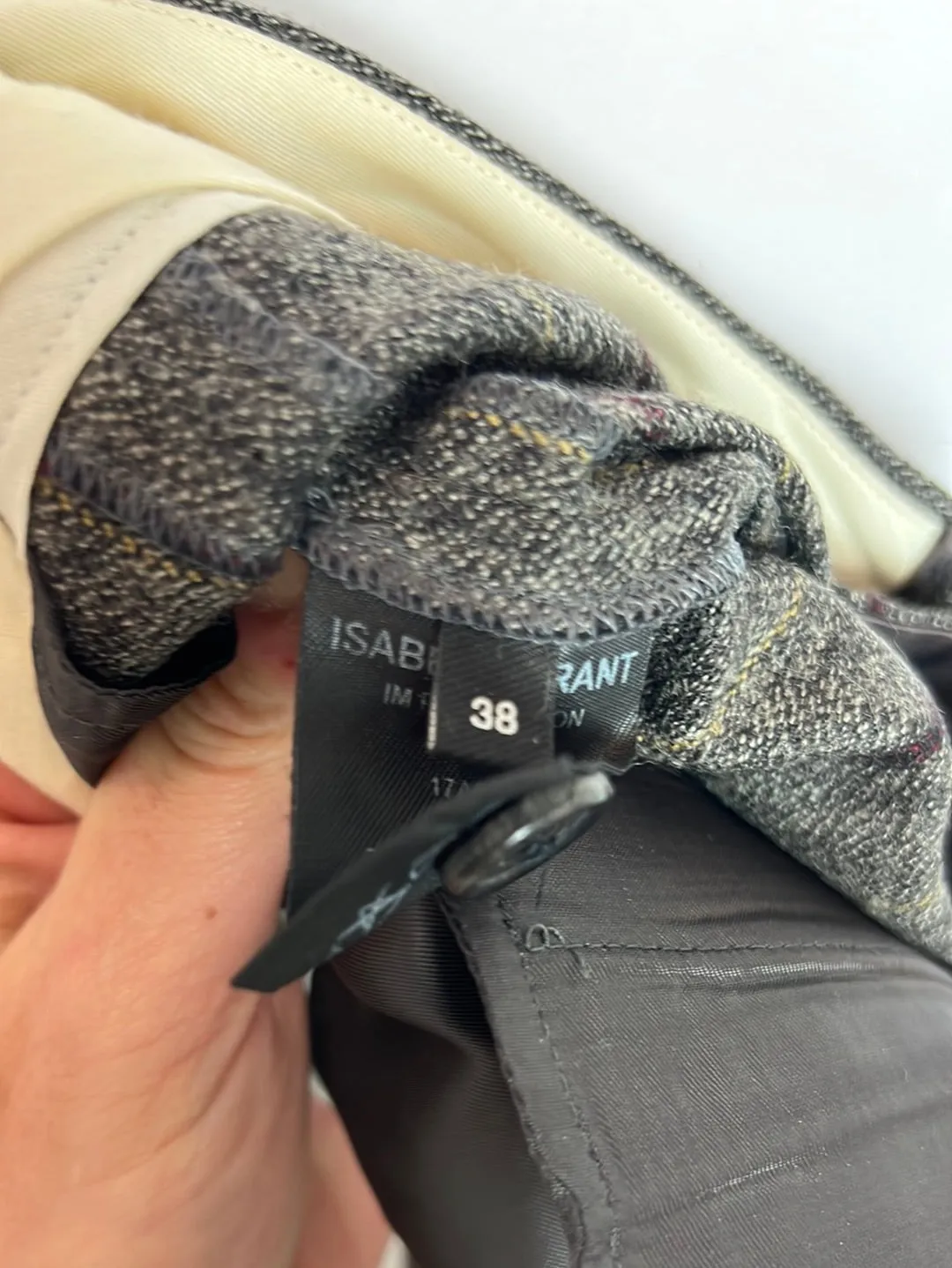 ISABEL MARANT. Pantalón culotte rayas lino y lana. T 38
