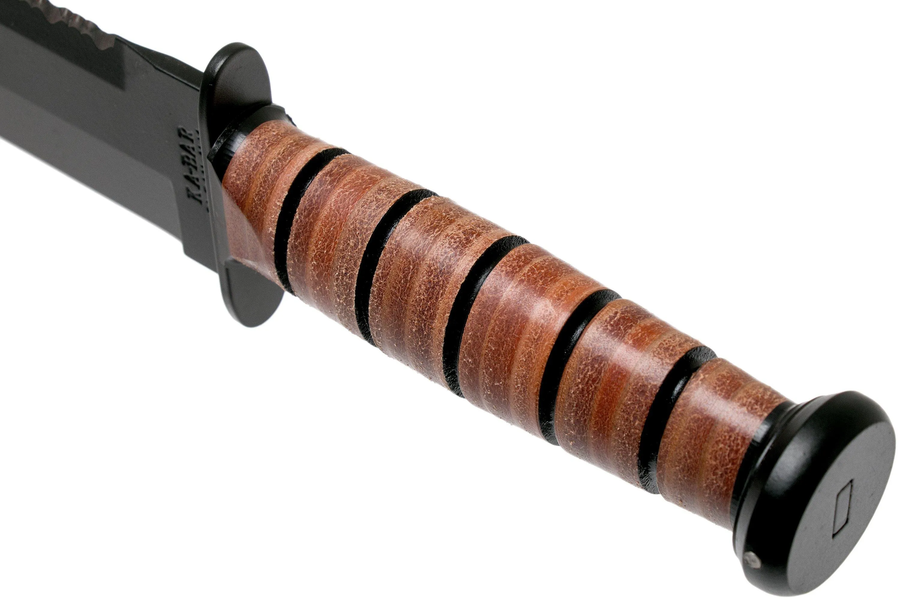 KABAR BIG BROTHER 2217 CUCHILLO FIJO, PARCIALMENTE DENTADO, FUNDA DE CUERO