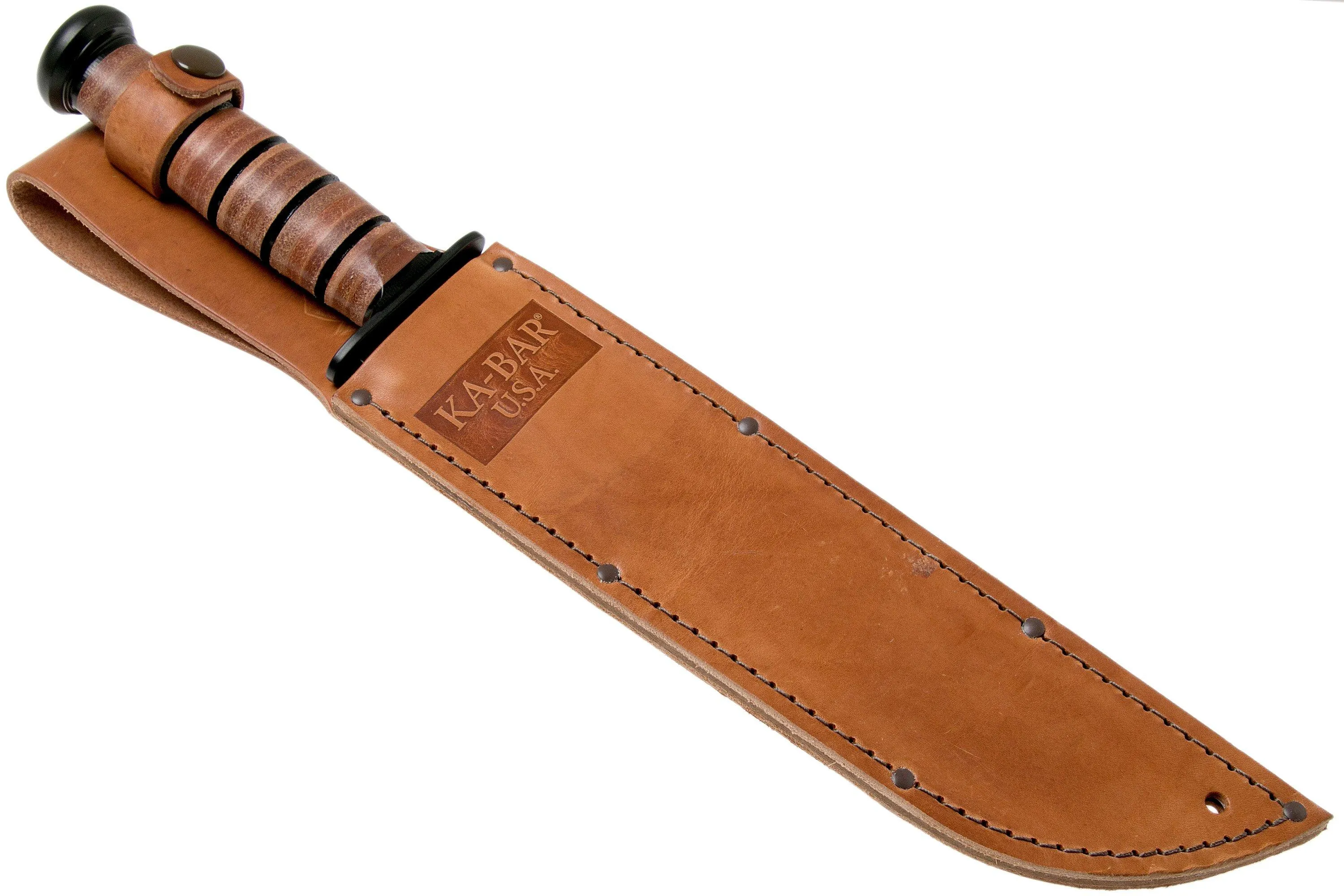 KABAR BIG BROTHER 2217 CUCHILLO FIJO, PARCIALMENTE DENTADO, FUNDA DE CUERO