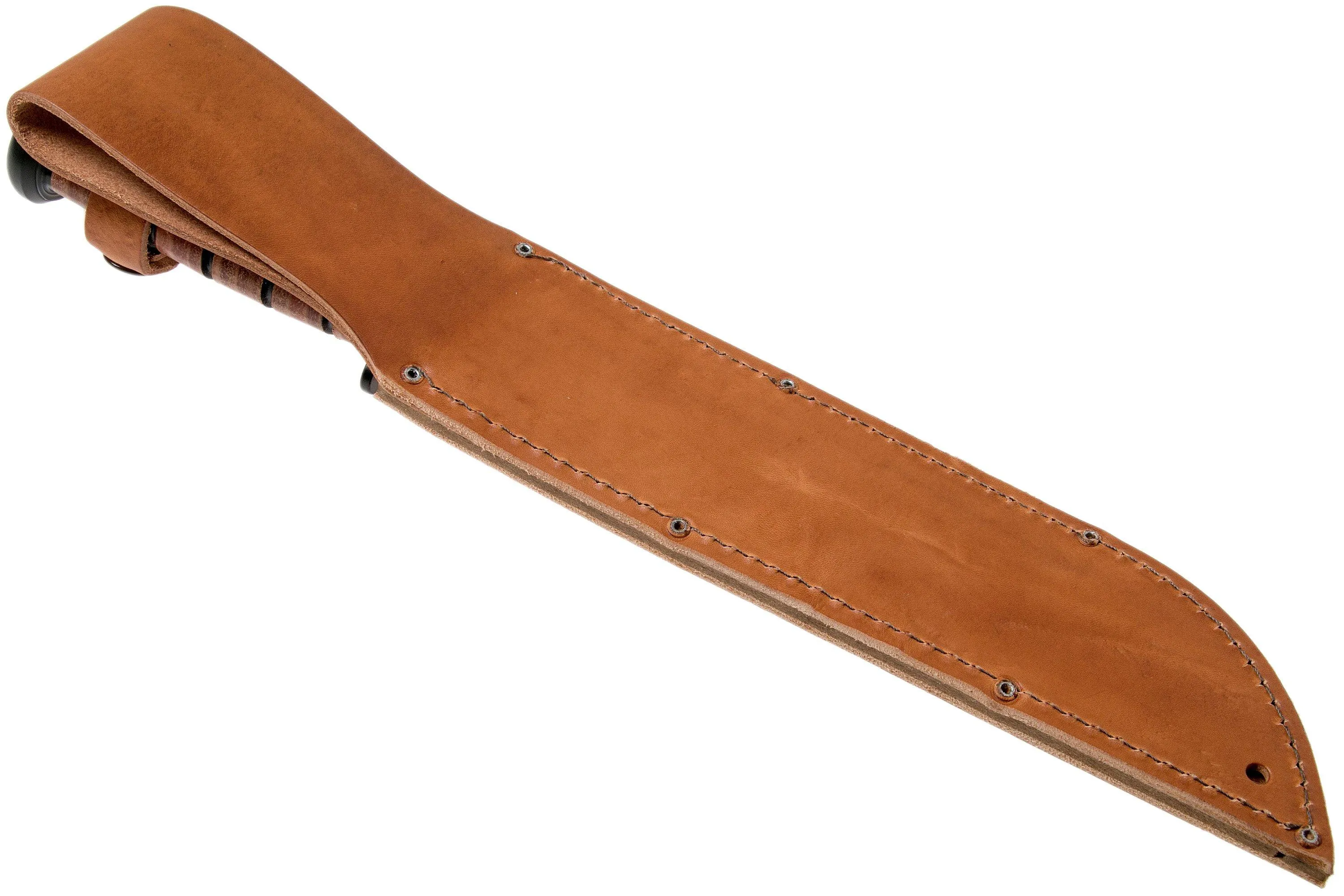 KABAR BIG BROTHER 2217 CUCHILLO FIJO, PARCIALMENTE DENTADO, FUNDA DE CUERO