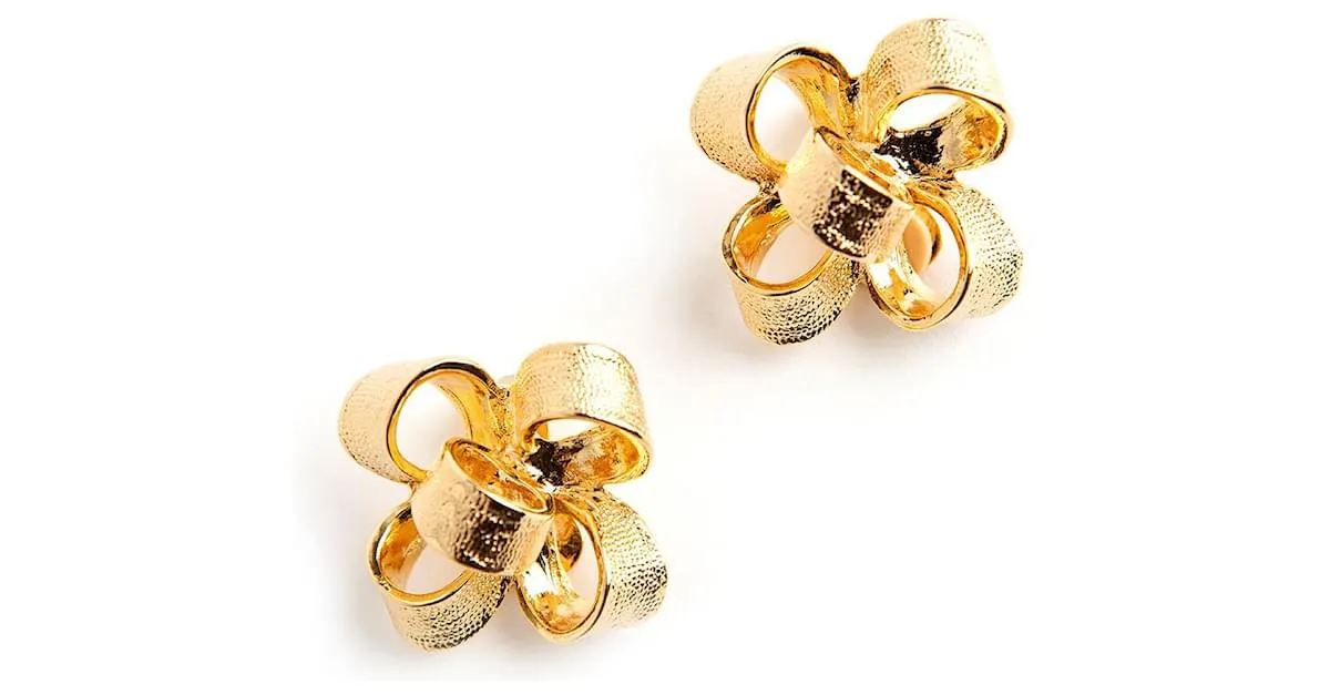 Kenneth Jay Lane Pendientes de lazo Dorado 