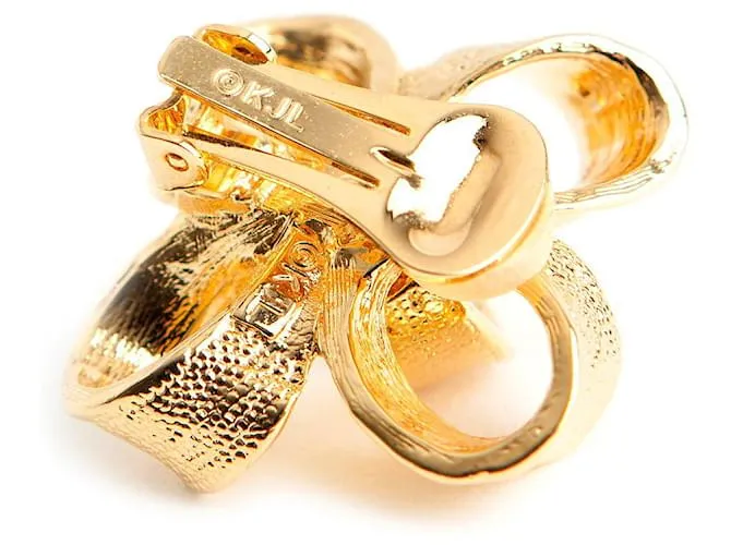 Kenneth Jay Lane Pendientes de lazo Dorado 