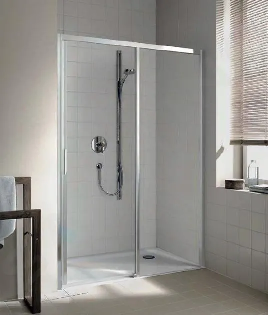 KERMI CADA XS  PUERTA DE DUCHA D2R, 140X200 CM, DERECHA, PLATA BRILLANTE/VIDRIO TRANSPARENTE CKD2R14020VPK