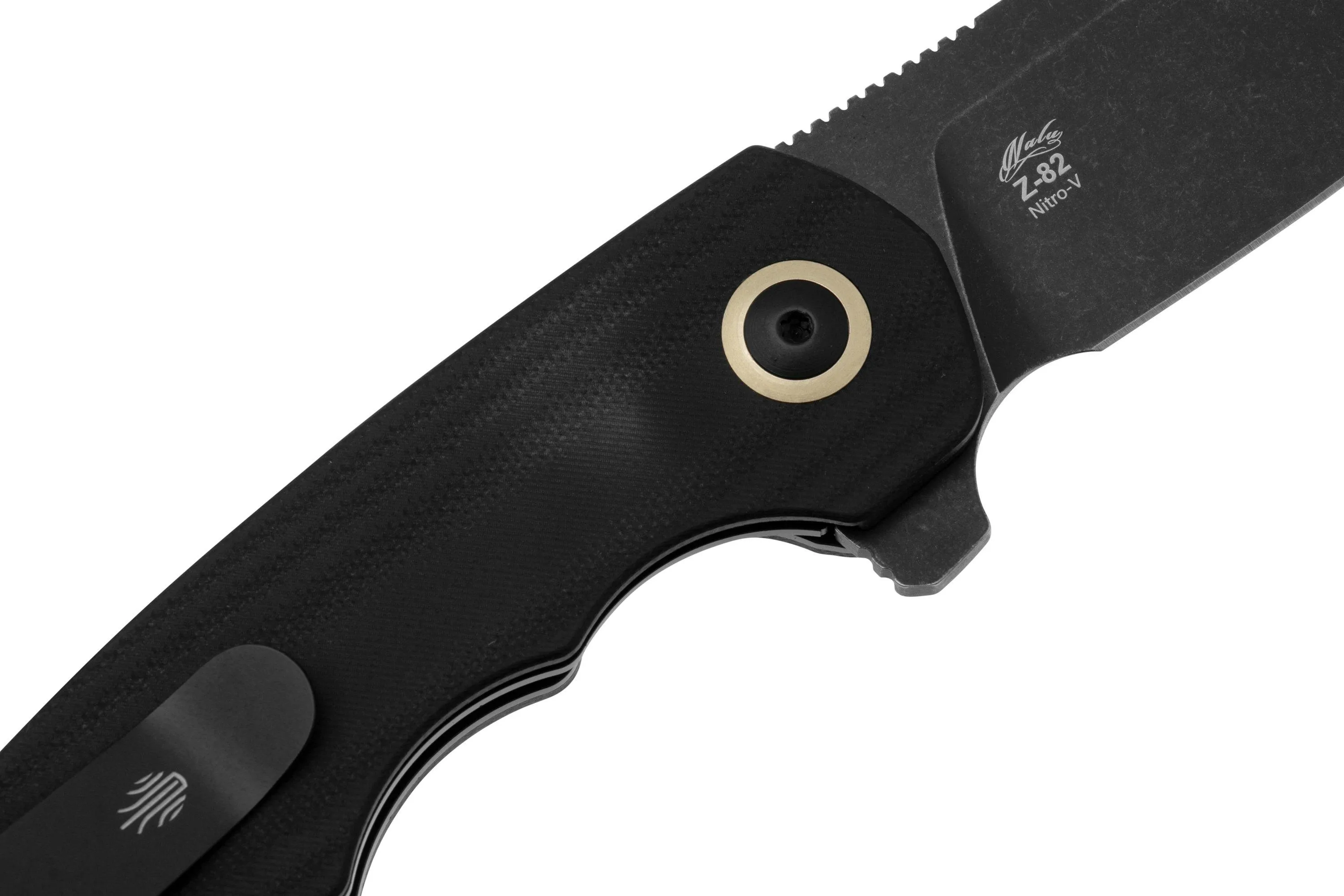 KIZER VANGUARD Z82 V4568A1, BLACKWASHED NITROV, BLACK G10 NAVAJA, NALUKNIVES DESIGN