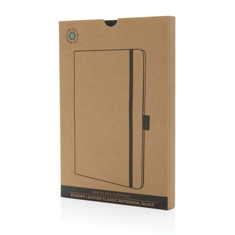 Libreta clásica A5 de cuero regenerado Sam