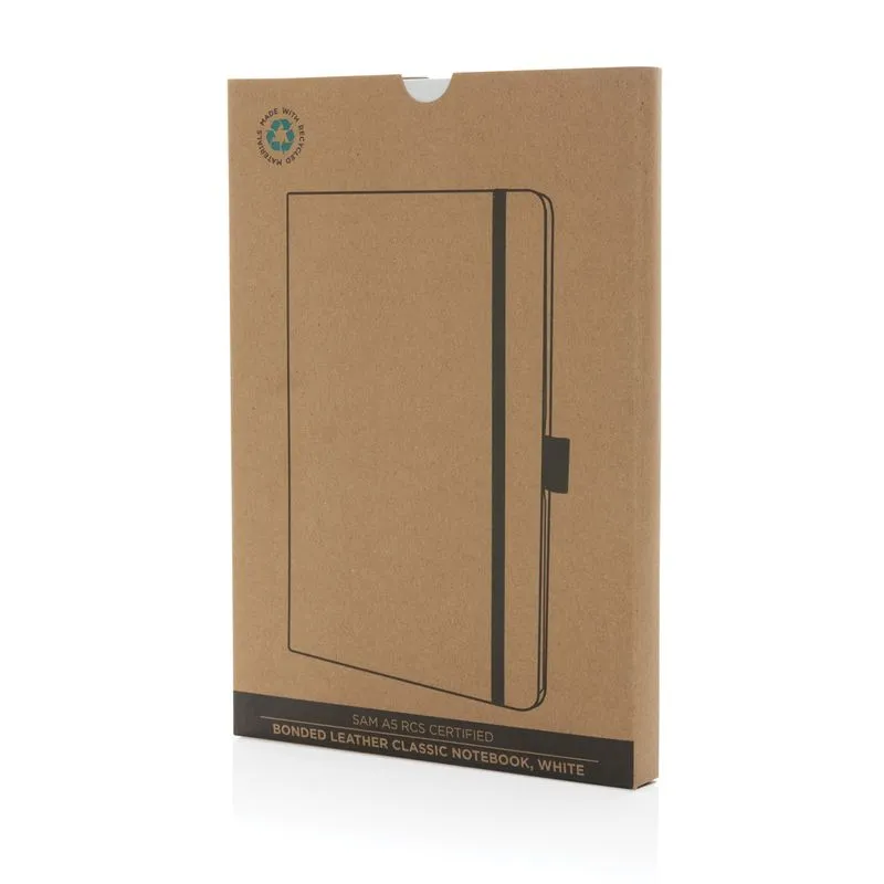 Libreta clásica A5 de cuero regenerado Sam