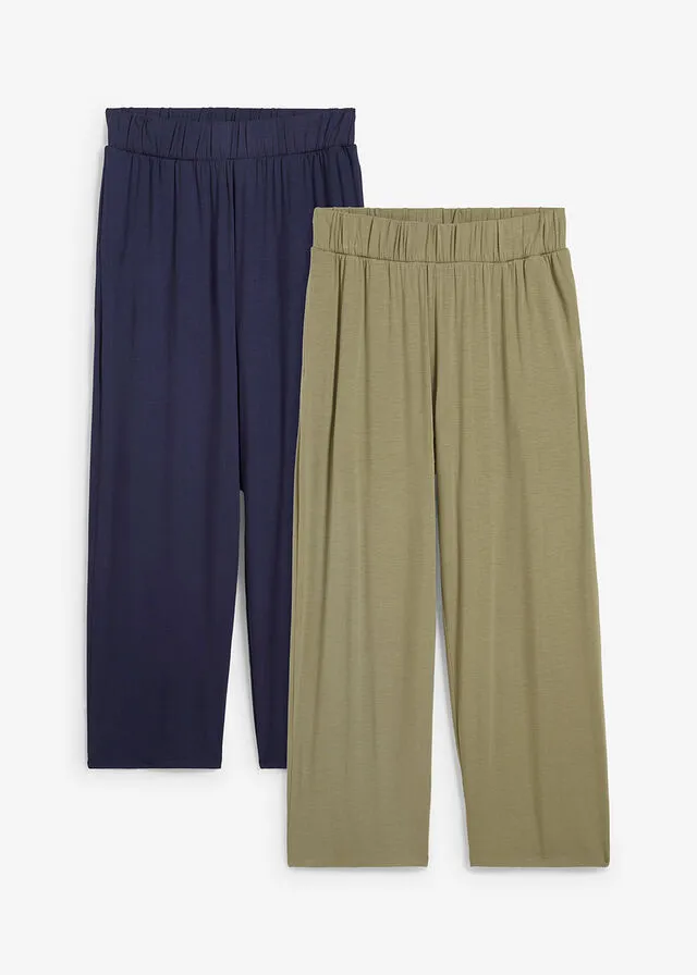 PANTALóN DE PUNTO AZUL MARINOVERDE OLIVA