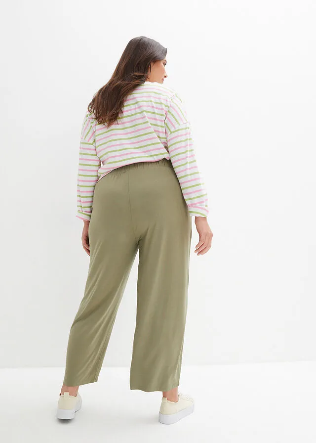 PANTALóN DE PUNTO AZUL MARINOVERDE OLIVA