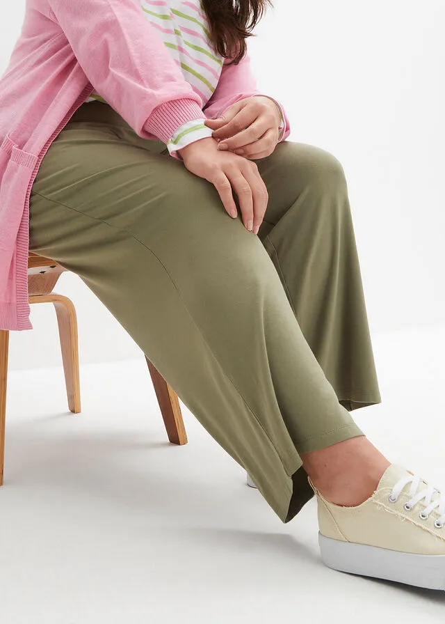 PANTALóN DE PUNTO AZUL MARINOVERDE OLIVA