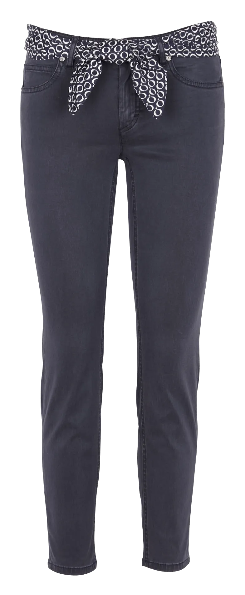 Pantalón slim con cinturón en azul