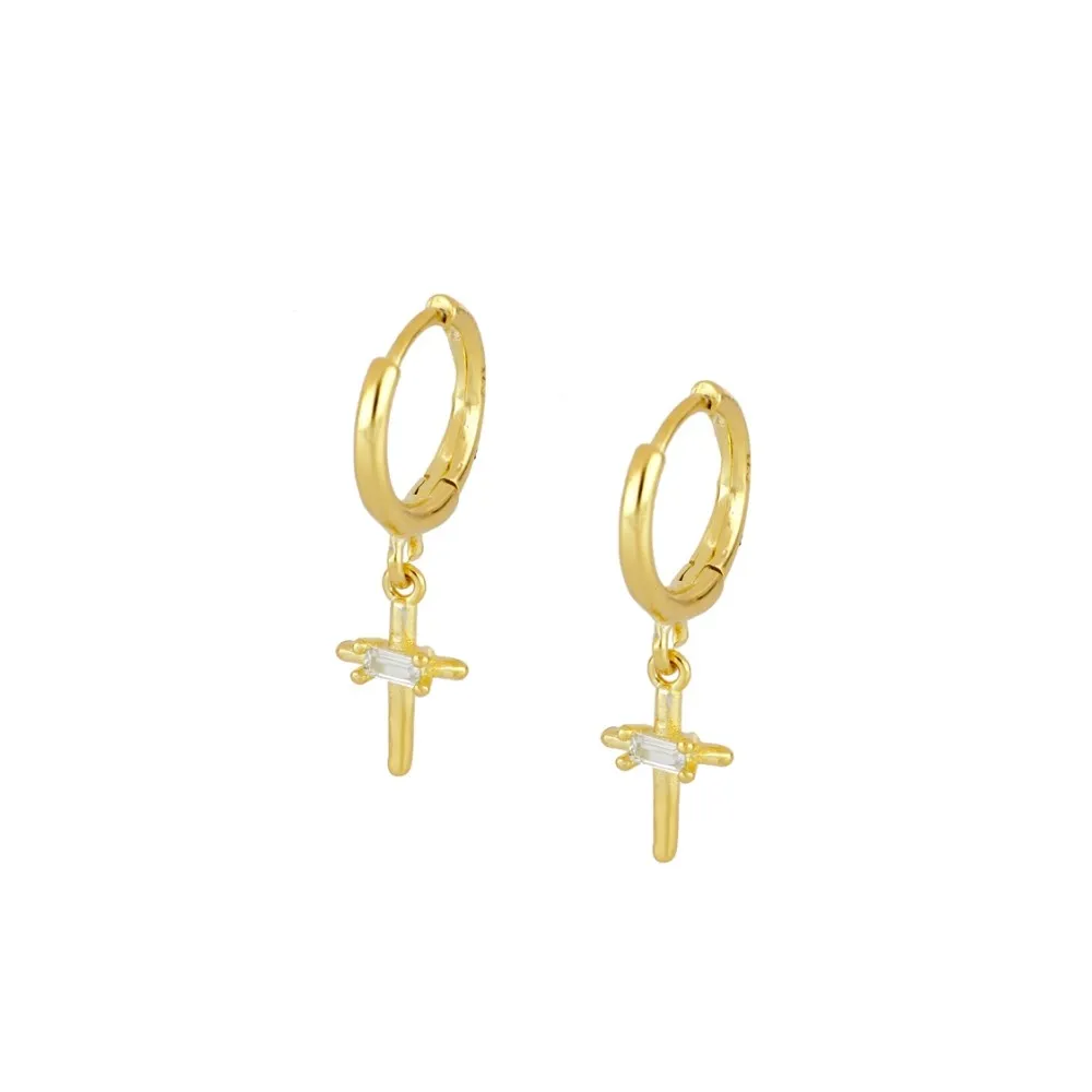 Pendiente Cross Oro
