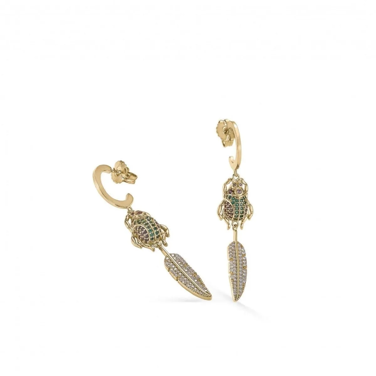 Pendientes aros con colgantes diseo de escarabajo y hoja