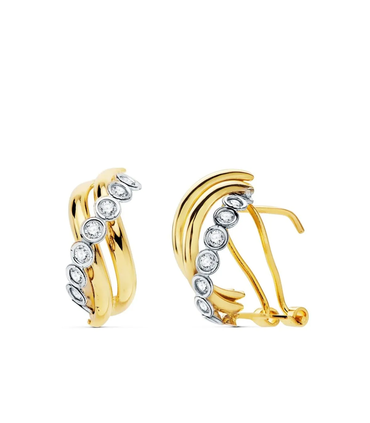 Pendientes de mujer Eleonora Oro Bicolor 18K