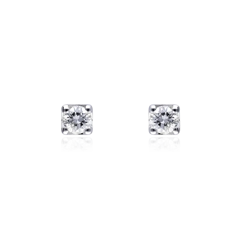 PENDIENTES "ENNA" ORO BLANCO 18K Y DIAMANTES 0.20 CTS