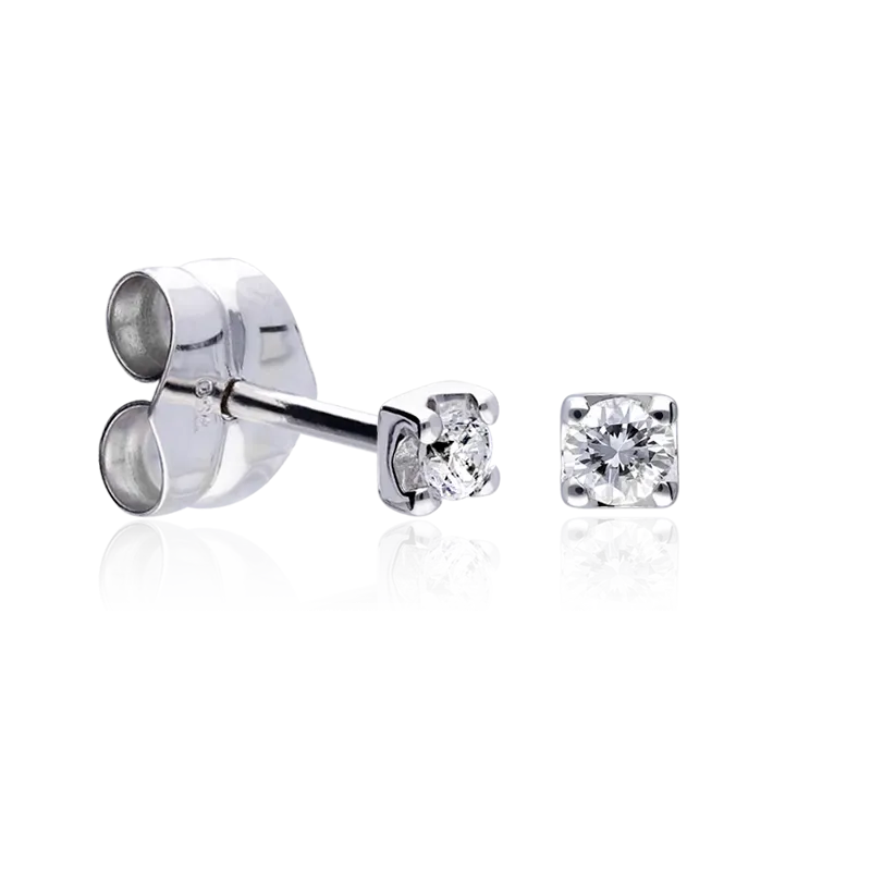 PENDIENTES "ENNA" ORO BLANCO 18K Y DIAMANTES 0.20 CTS