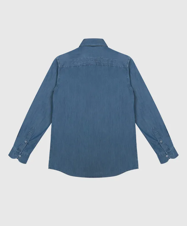 Stefano Ricci Children's blue denim shirt