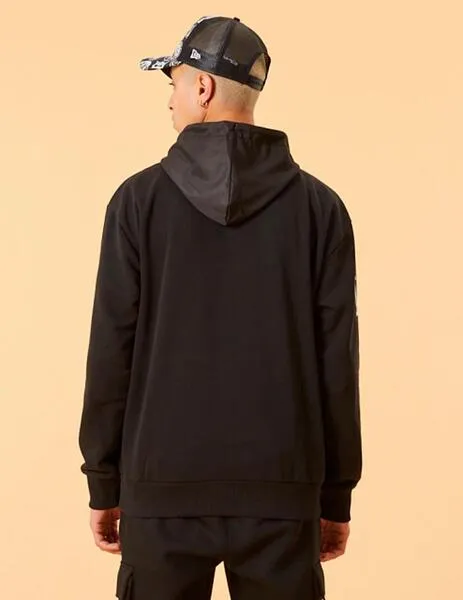 SUDADERA CAPUCHA DISTRESSED SLEEVE PRINT M LBMUL NEGR